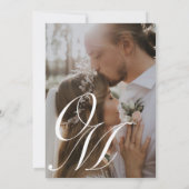 ロマンクラシカルチスクリプト写真モノグラ結婚ムの 招待状 (裏面)