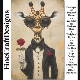 ロマンクールティキリン+レッドローズAH2デコパージュ 薄葉紙