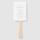 ロマンシンプルエレガントティックな台本の結婚式 ハンドファン (正面)