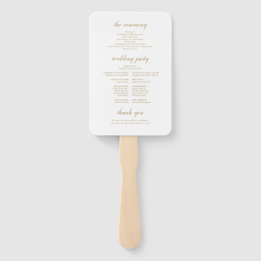 ロマンシンプルエレガントティックな台本の結婚式 ハンドファン (裏面)