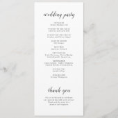 ロマンシンプルエレガントトの台本結婚の プログラム (裏面)