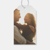 ロマンシンプルエレガントトの台本結婚写真 ギフトタグ (裏面)