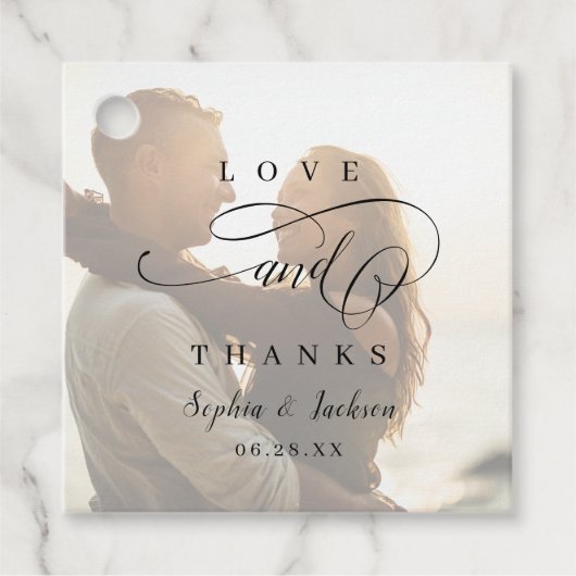 ロマンシンプルエレガントトの台本結婚写真 フェイバータグ (正面)