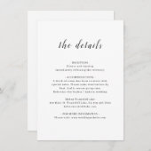 ロマンシンプルエレガントトの結婚詳細 エンクロージャーカード (正面/裏面)
