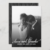 ロマンシンプルコフォト結婚の感謝ハート サンキューカード (正面/裏面)