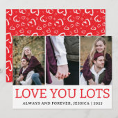 ロマンシンプルチラブカップルValentinesデイ3写真 シーズンカード (正面/裏面)