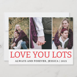 ロマンシンプルチラブカップルValentinesデイ3写真 シーズンカード