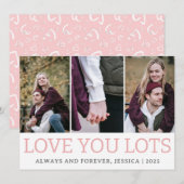 ロマンシンプルチラブカップルValentinesデイ3写真 シーズンカード (正面/裏面)