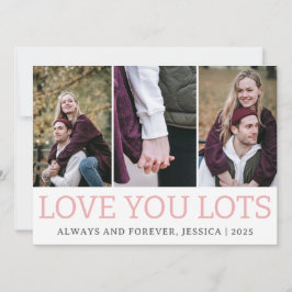 ロマンシンプルチラブカップルValentinesデイ3写真 シーズンカード