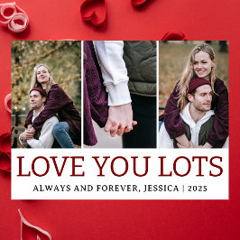 ロマンシンプルチラブカップルValentinesデイ3写真 シーズンカード