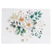 ロマンシンプルティックなフローラ結婚ズ ラージペーパーバッグ (裏面)