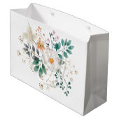ロマンシンプルティックなフローラ結婚ズ ラージペーパーバッグ (裏面アングル)