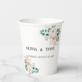 ロマンシンプルティックなフローラ結婚ズ 紙コップ
