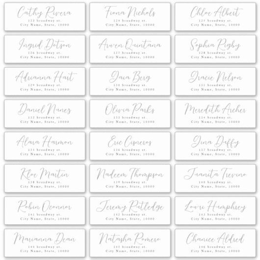 ロマンシンプルティック結婚スクリプトのゲスト住所 シール (正面)