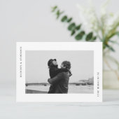 ロマンシンプル結婚ム写真とモダン サンキューカード (スタンド正面)