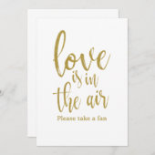 ロマンスが漂う　お手頃な結婚式用扇形サイン 招待状 (正面/裏面)