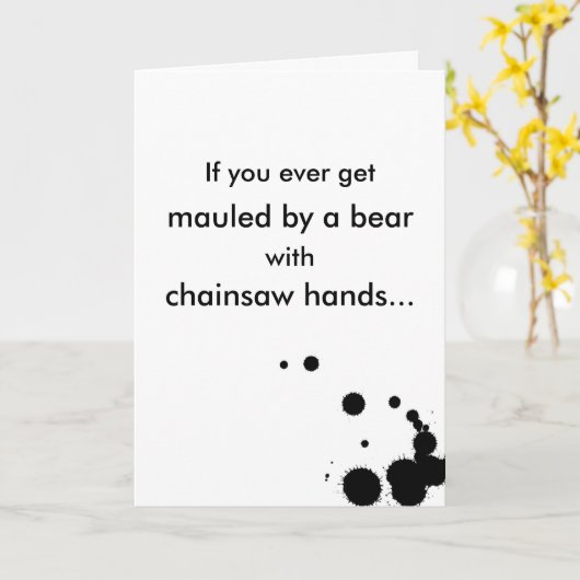 ロマンスくまの傷つくこと カード (黄色い花)