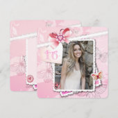 ロマンスと蝶フォト招待状 招待状 (正面/裏面)