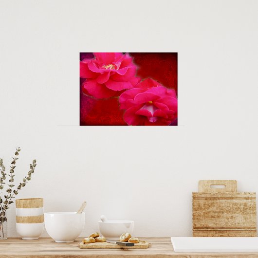 ロマンスと赤いバラのポスター ポスター (キッチン)