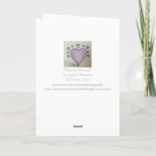 ロマンスのための大きな紫のハート シーズンカード (裏面)