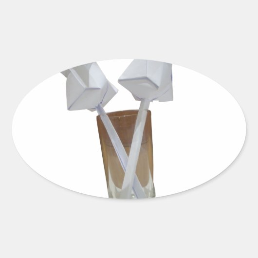 ロマンスのtouch：バレンタインデーの平和 楕円形シール (正面)