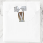 ロマンスのtouch：バレンタインデーの平和 楕円形シール (バッグ)