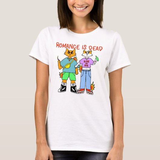 ロマンスは死んだ Tシャツ (正面)