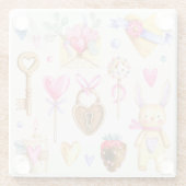 ロマンスをテーマにした ガラスコースター (裏面)