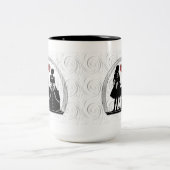 ロマンスシルエットコーヒーマグ ツートーンマグカップ (中央)