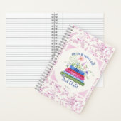 ロマンススタックオブブッククラブウォーター色ピンクフローラ ノートブック (内側)