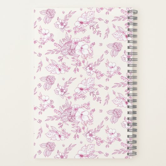 ロマンススタックオブブッククラブウォーター色ピンクフローラ ノートブック (裏面)
