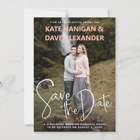 ロマンスブックが写真で日付を救う マグネット招待状 (正面)