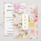 *～ロマンスボウ AR26 フラワー QR RSVP ウェディング インビタ 招待状 (正面/裏面)