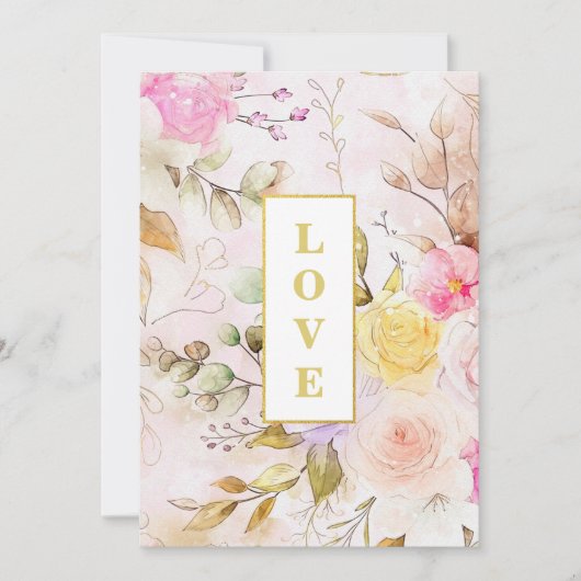 *~ロマンスボウAR26フラワーQR RSVPの結婚Invita 招待状 (正面)