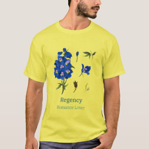 ロマンスリーダー用の青い花のTシャツ付き黄色 Tシャツ