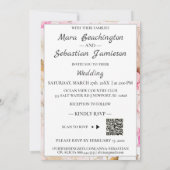 *~ロマンスヴィンテージAR26フラワーQR RSVP 結婚's 招待状 (裏面)