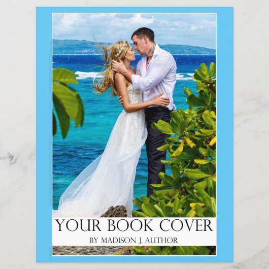 ロマンス作家ブックカバー |作家フォトバックブルー チラシ (正面)