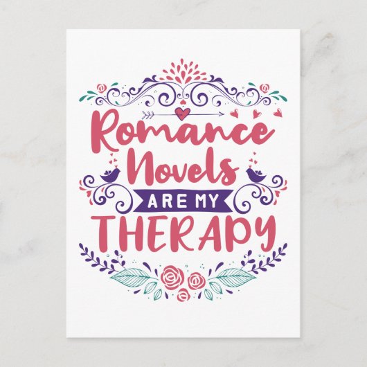 ロマンス小説が私のセラピー ポストカード (正面)