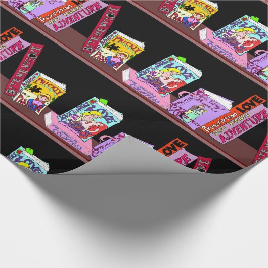 ロマンス小説の本だなの包装紙のギフト用包装紙 ラッピングペーパー (角)