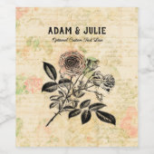 ロマンス愛結婚記念日またはバレンタインデー ワインラベル (シングルラベル)