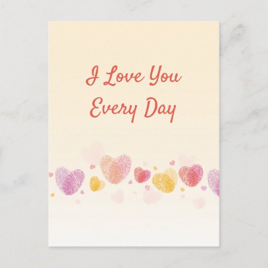 ロマンス指紋愛ハート シーズンポストカード (正面)