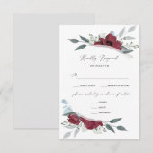 ロマンス花柄 出欠カード (正面/裏面)