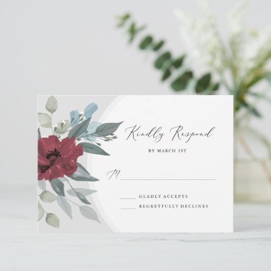 ロマンス花柄 出欠カード (スタンド正面)