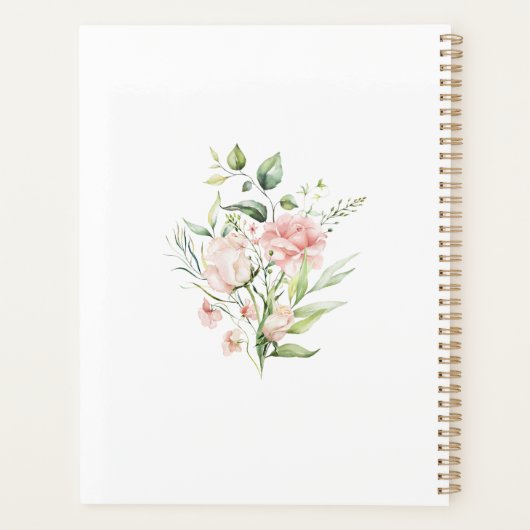 ロマンス赤面エレガントフローラグリ結婚ーネリーズ プランナー手帳 (裏面)