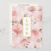 *~ロマンス赤面フラワーラブAR26 QR RSVP 結婚's 招待状 (正面/裏面)