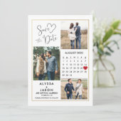 ロマンス フォト セーブ・ザ・デート カード カレンダー付き (スタンド正面)