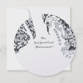 ロマンス,ロマンチックな恋人たち 赤いワックスシール 黒と白 招待状 (裏面)