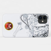 ロマンス/ロマンチック愛好家白黒レッドモノグラム Case-Mate iPhoneケース (裏面(横))