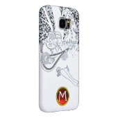 ロマンス/ロマンチック愛好家白黒レッドモノグラム Case-Mate iPhoneケース (裏面/右)