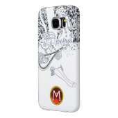 ロマンス/ロマンチック愛好家白黒レッドモノグラム Case-Mate iPhoneケース (裏面左)